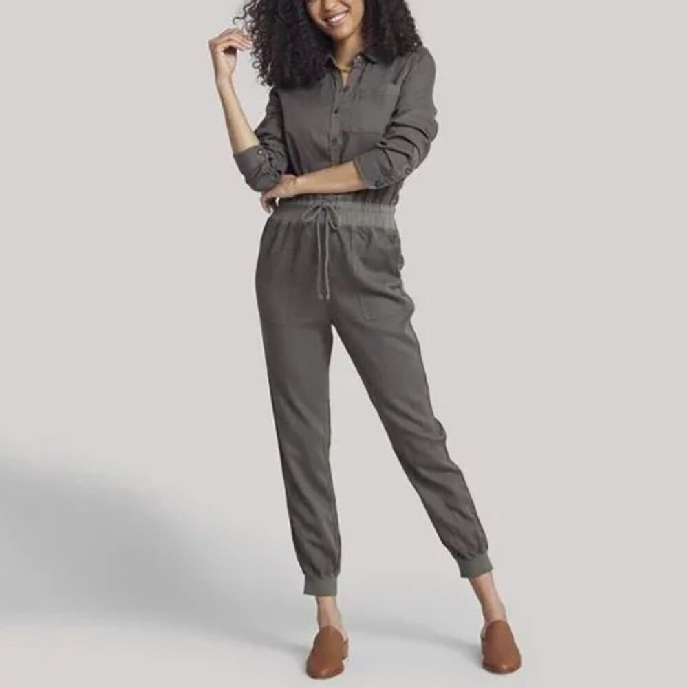 NEW Faherty Arlie Da Jumpsuit Surplus Green Size Small